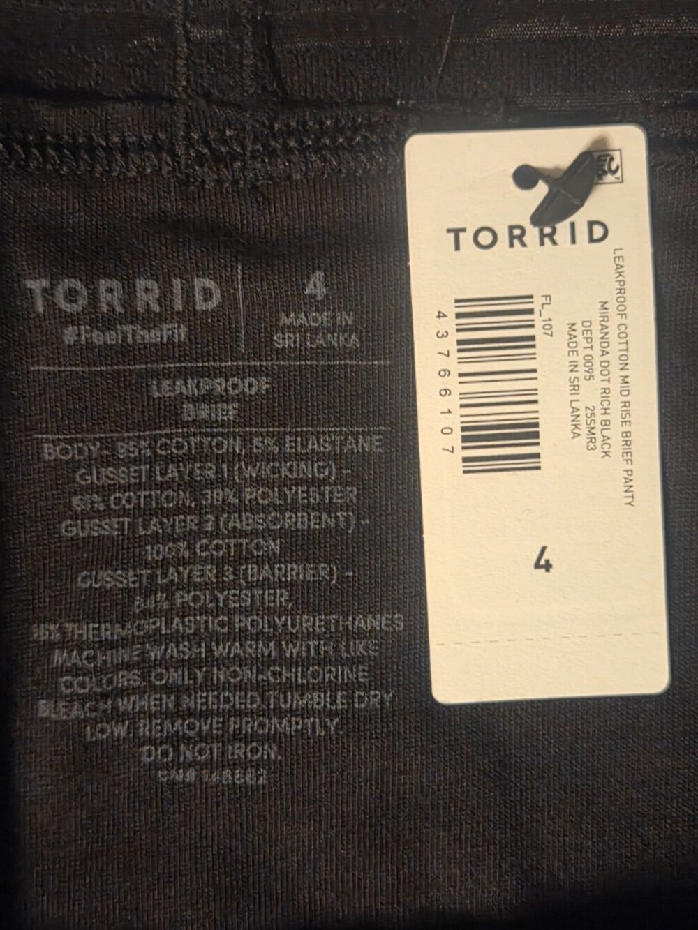 2 Pair Torrid Leakproof Panties Plus Size 4 NWT - Polka Dot & Solid Green - Picture 3 of 9